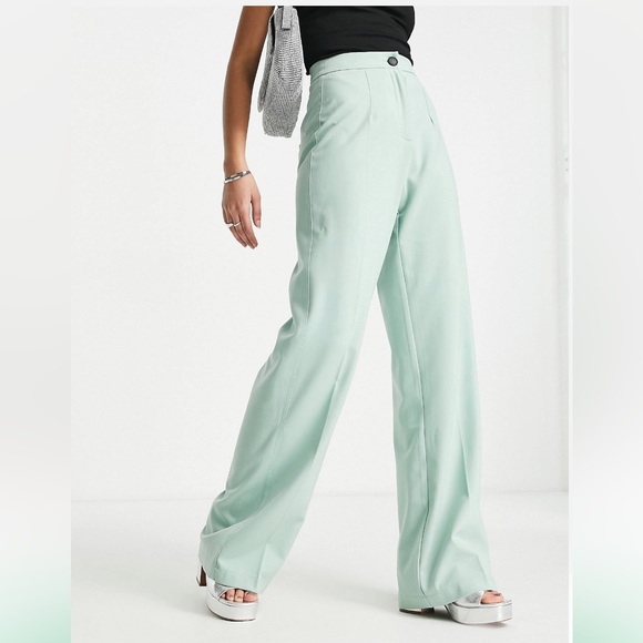 Petite wide leg slouchy dad tailored pants - Picture 1 of 2